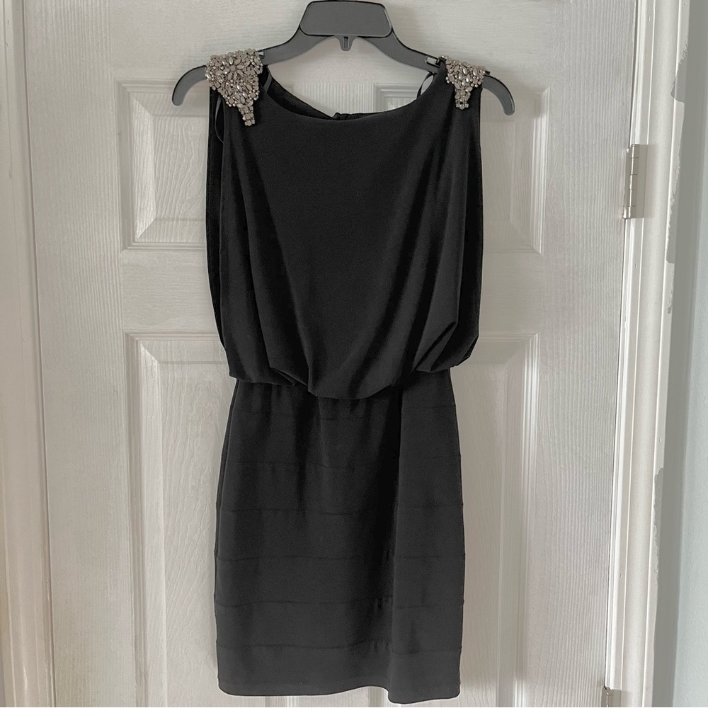 Formal Black Dress with Jewel Embellishments